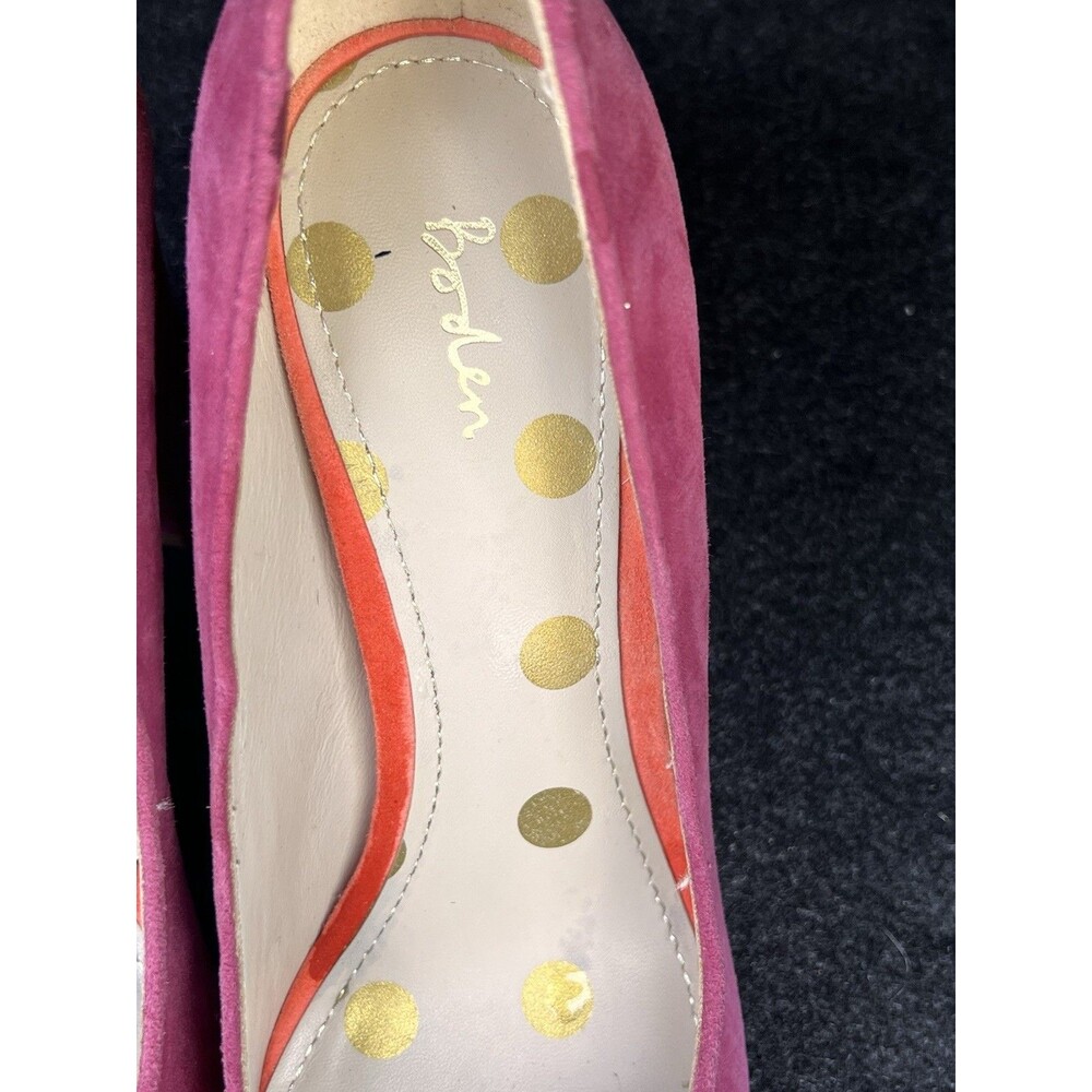 Boden Lisbeth Suede Leather Cap Toe BlockHeel Pumps Women’s Size 38 - Picture 4 of 8